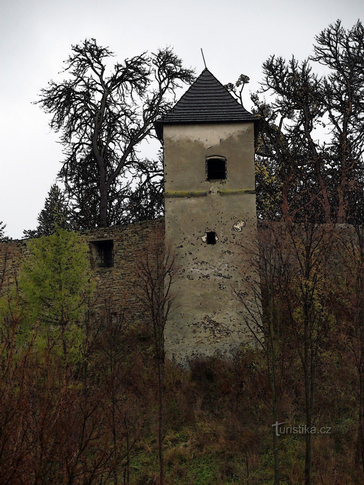 Una finestra dalla storia del Castello di Brumova