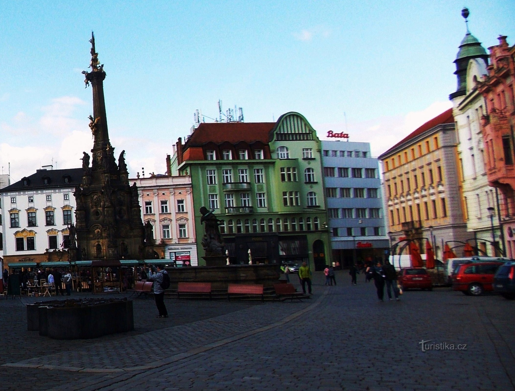 Olomouc - Øvre Plads med en model af byen