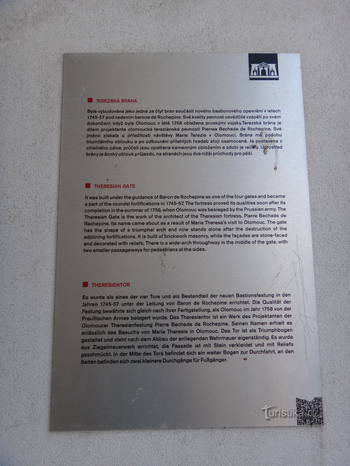 Olomouc informacije o Terezijinih vratih
