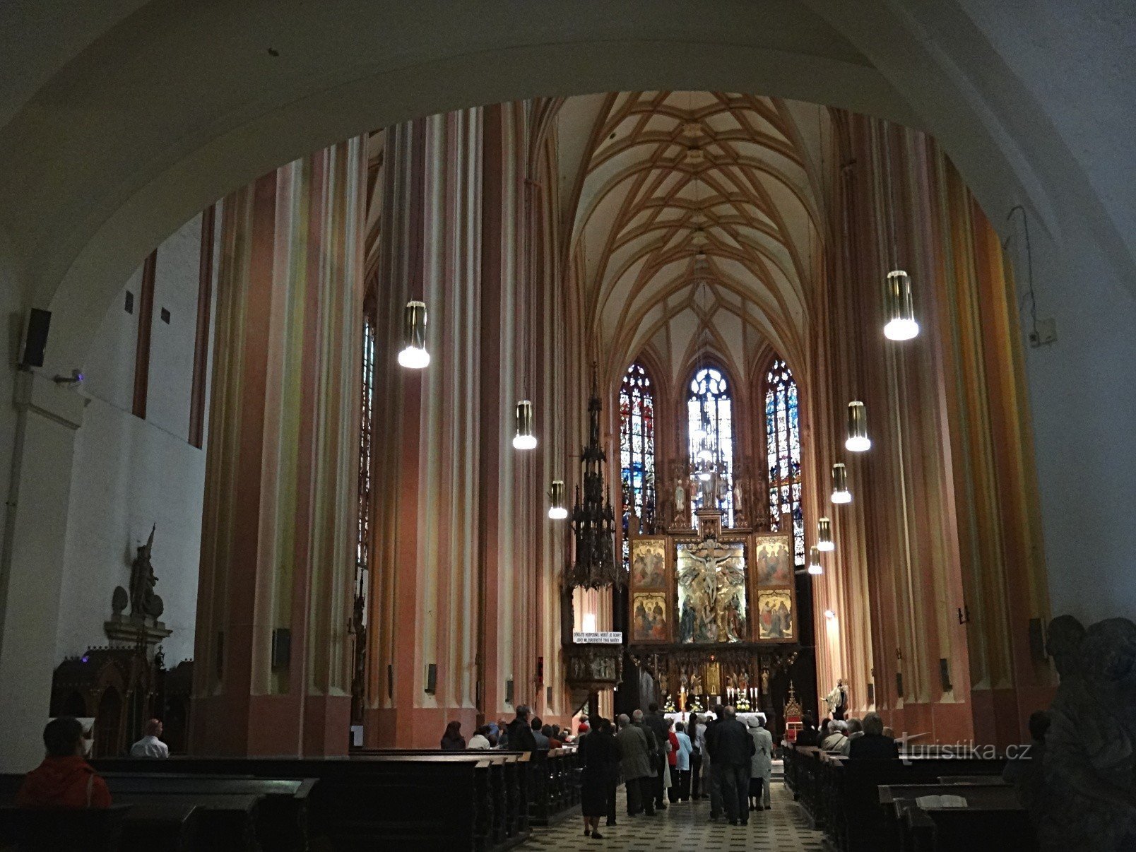 Olomouc interieur van de kerk van St. Morice