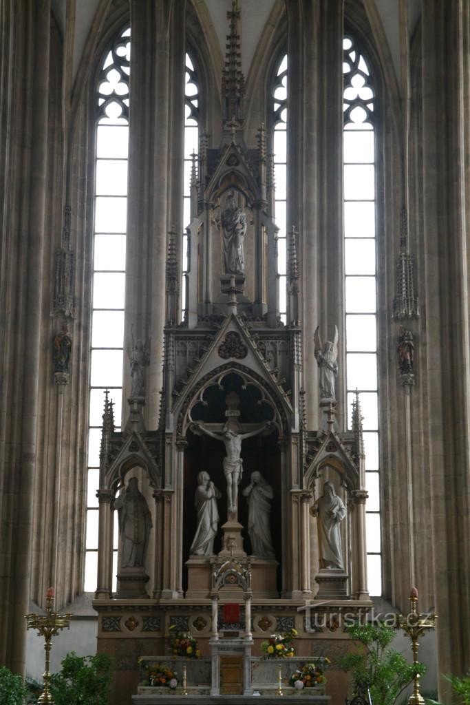 Altaret i kyrkan St. Jakub, Brno