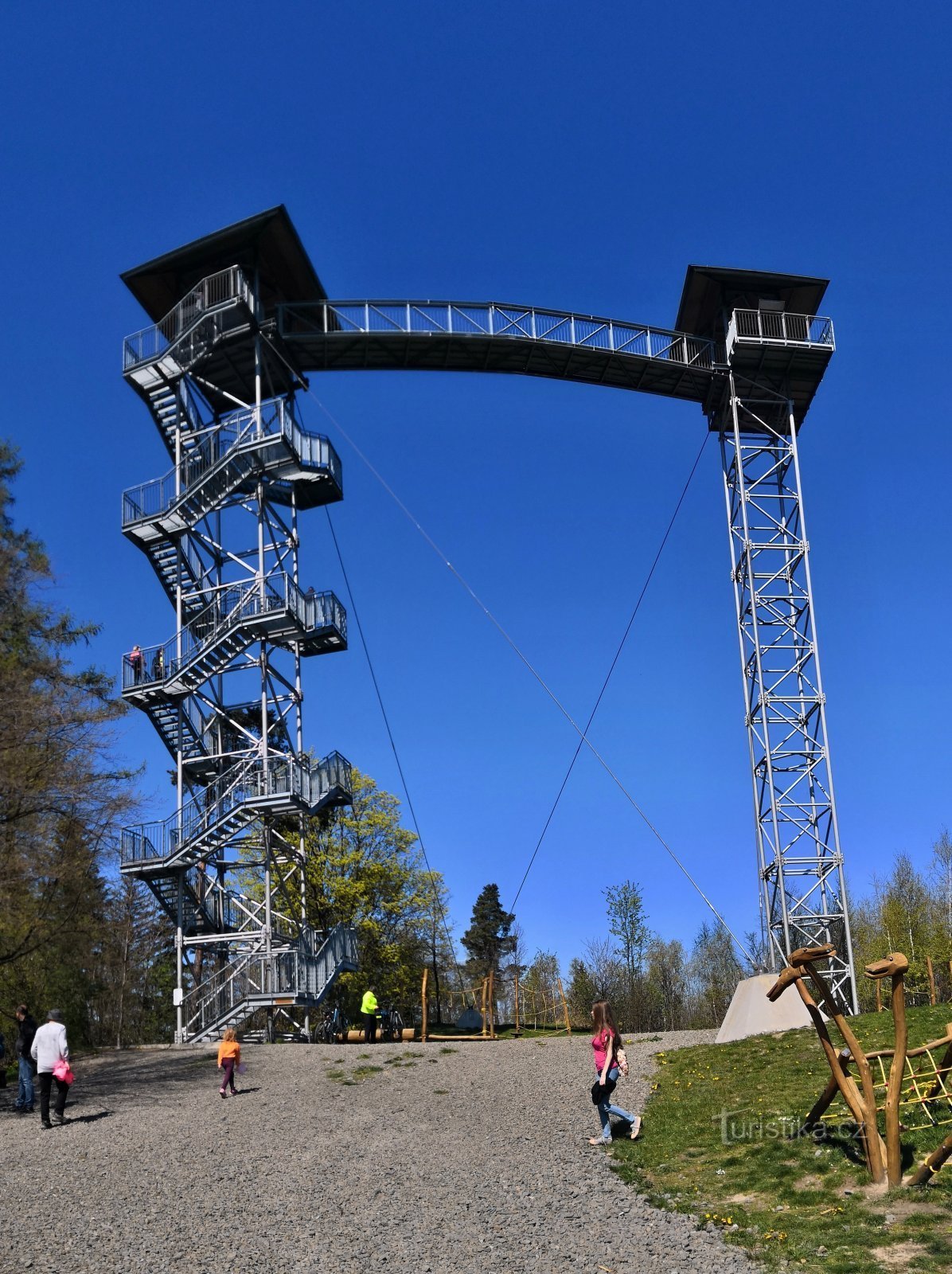 Osoblaž 地域: Albrechtice の町の近くの Hraniční vrch 展望台