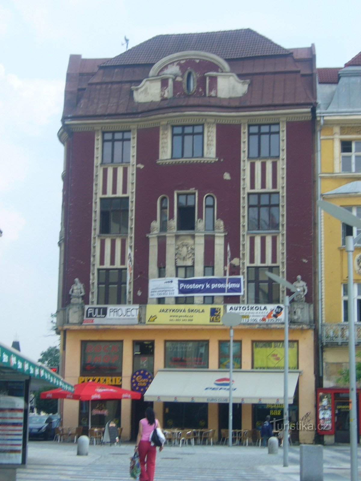 Ostrava, place Masaryk, maisons historiques et art nouveau