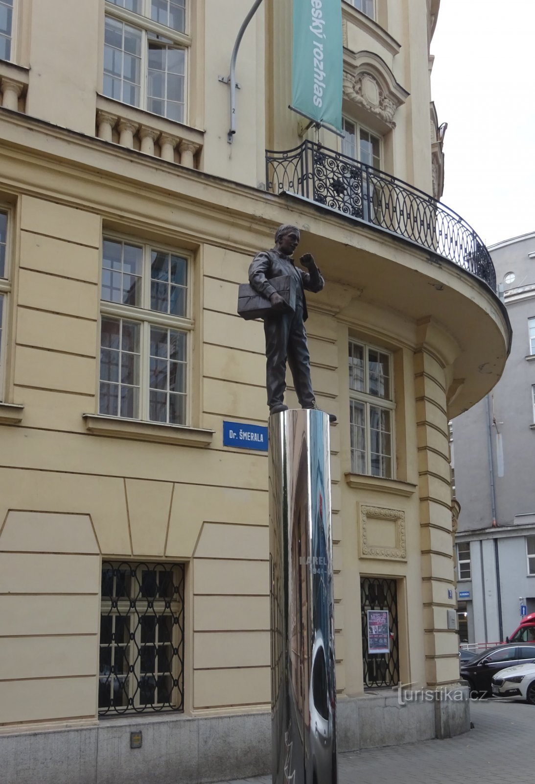 Ostrava - standbeeld van Karel Kryl