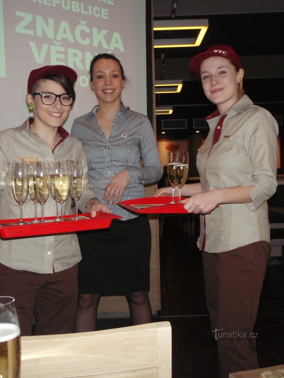 opens in style: lovely girls with sparkling wine