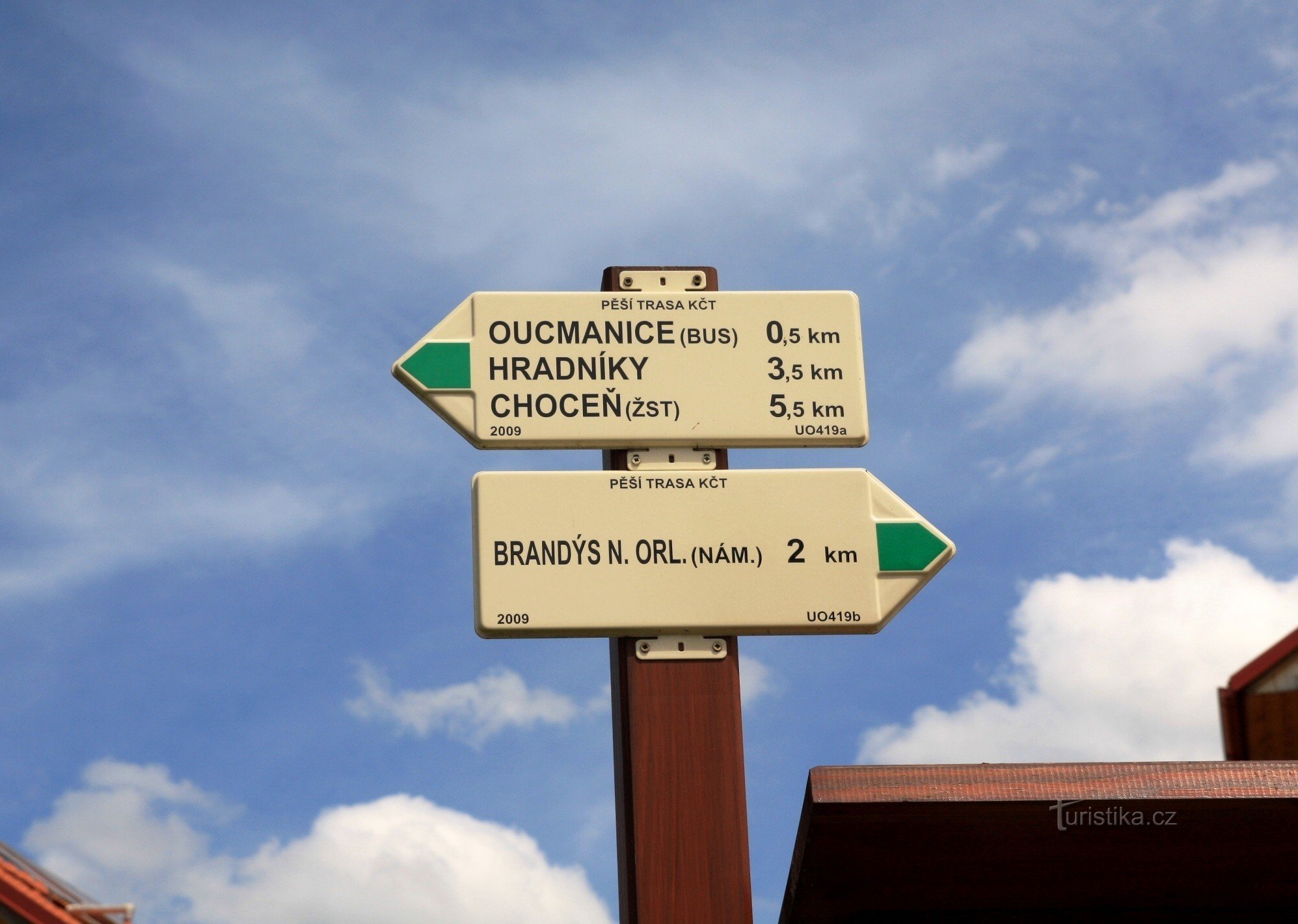 Oucmanice - turisztikai útkereszteződés Paleta