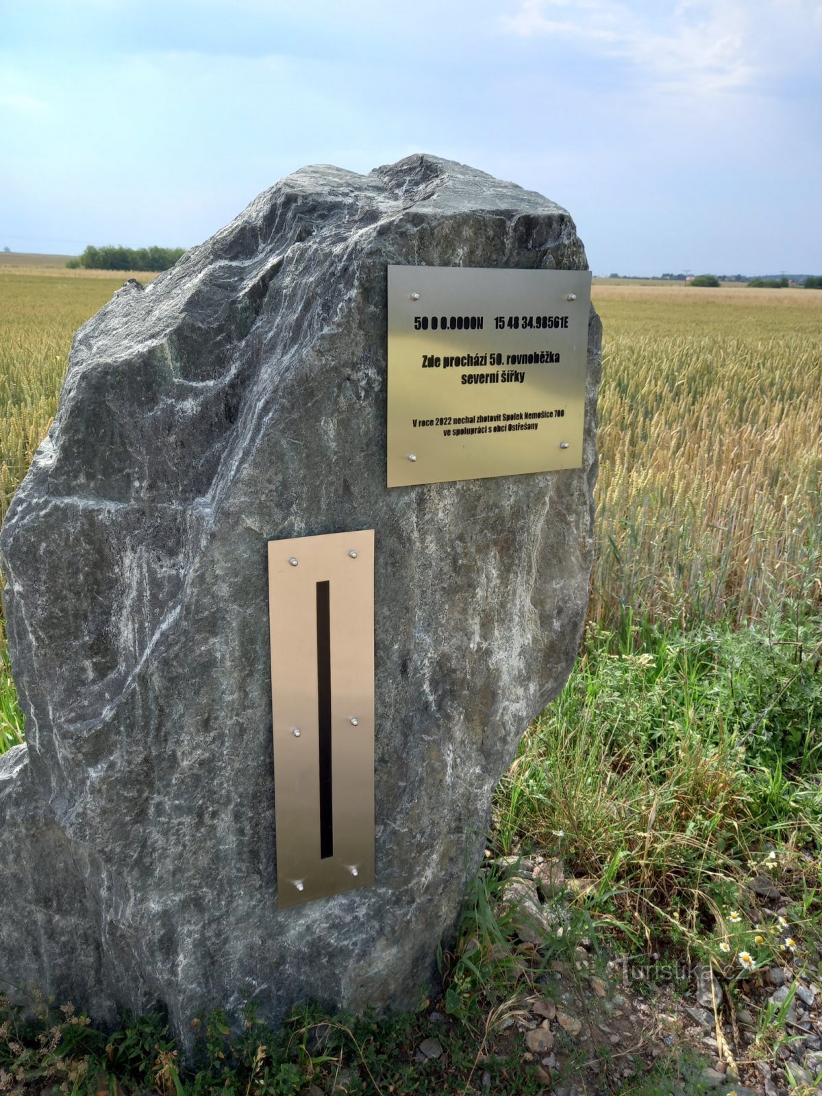 Marking of the 50th parallel between Ostrešany and Nemošice