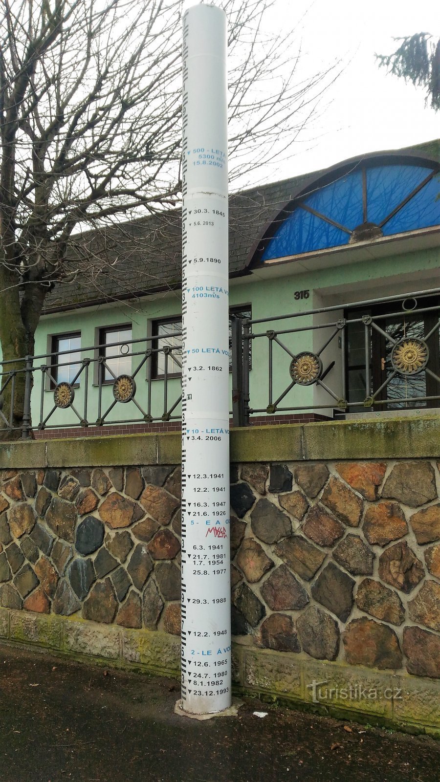 Monumenter til oversvømmelserne i Roudnice nad Labem.