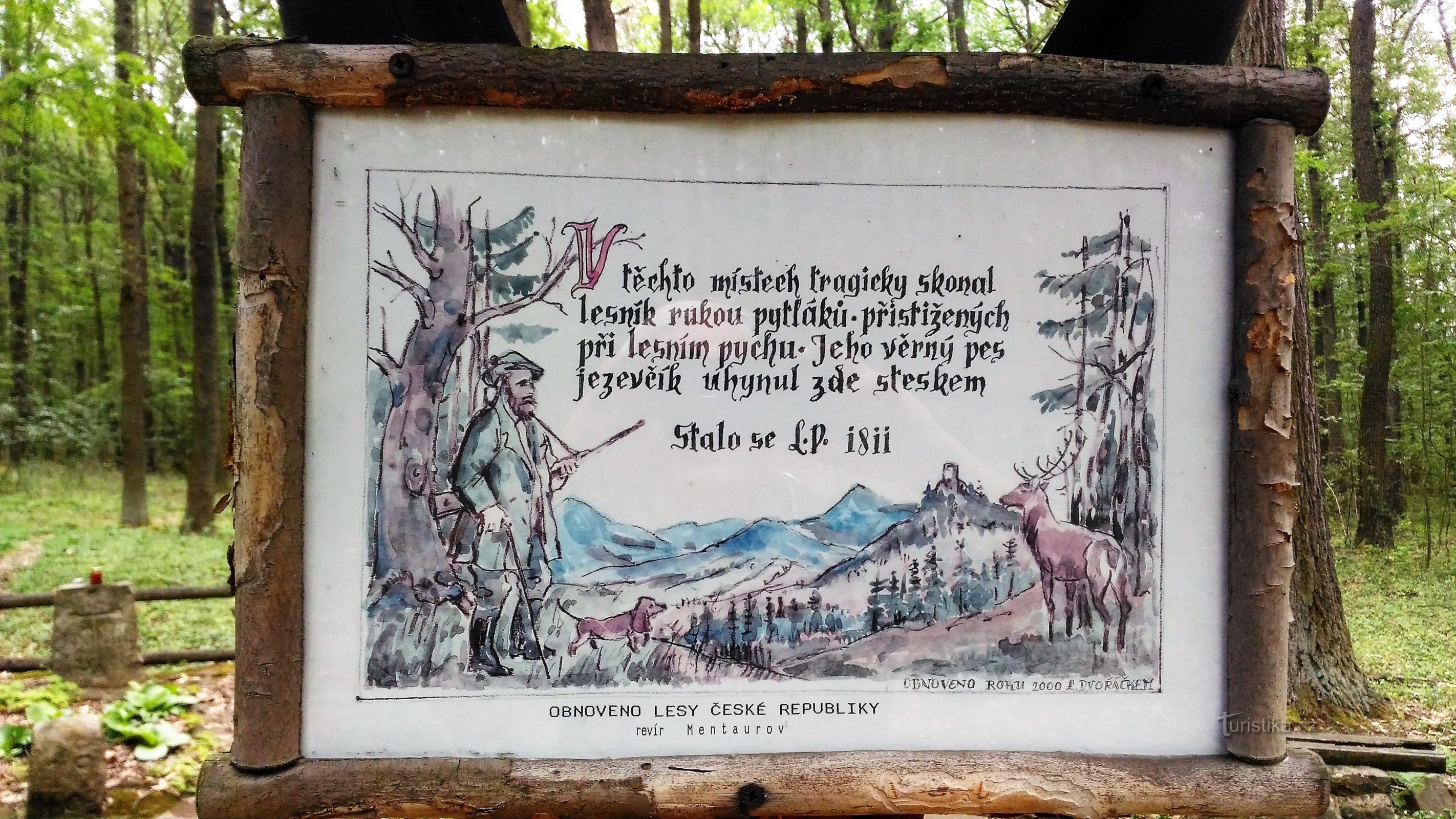 Pierres commémoratives dans la forêt près de Kamýk.