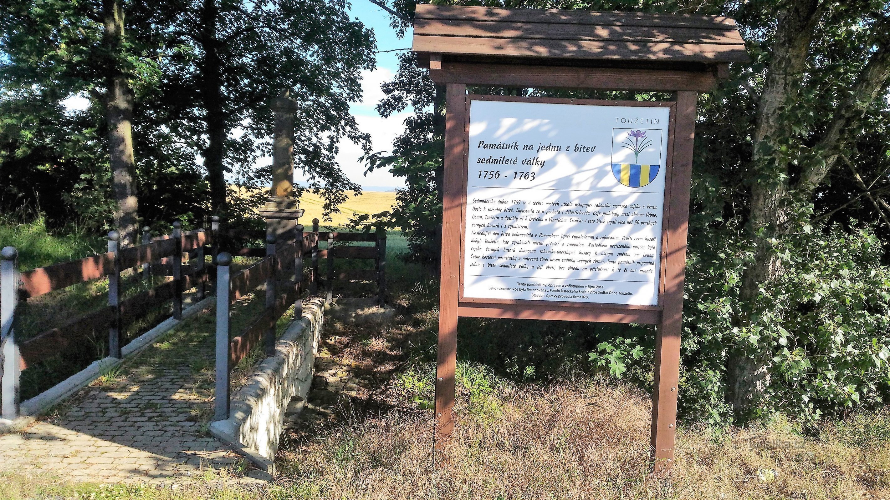 Monument till slaget om sjuårskriget vid Toužetín.