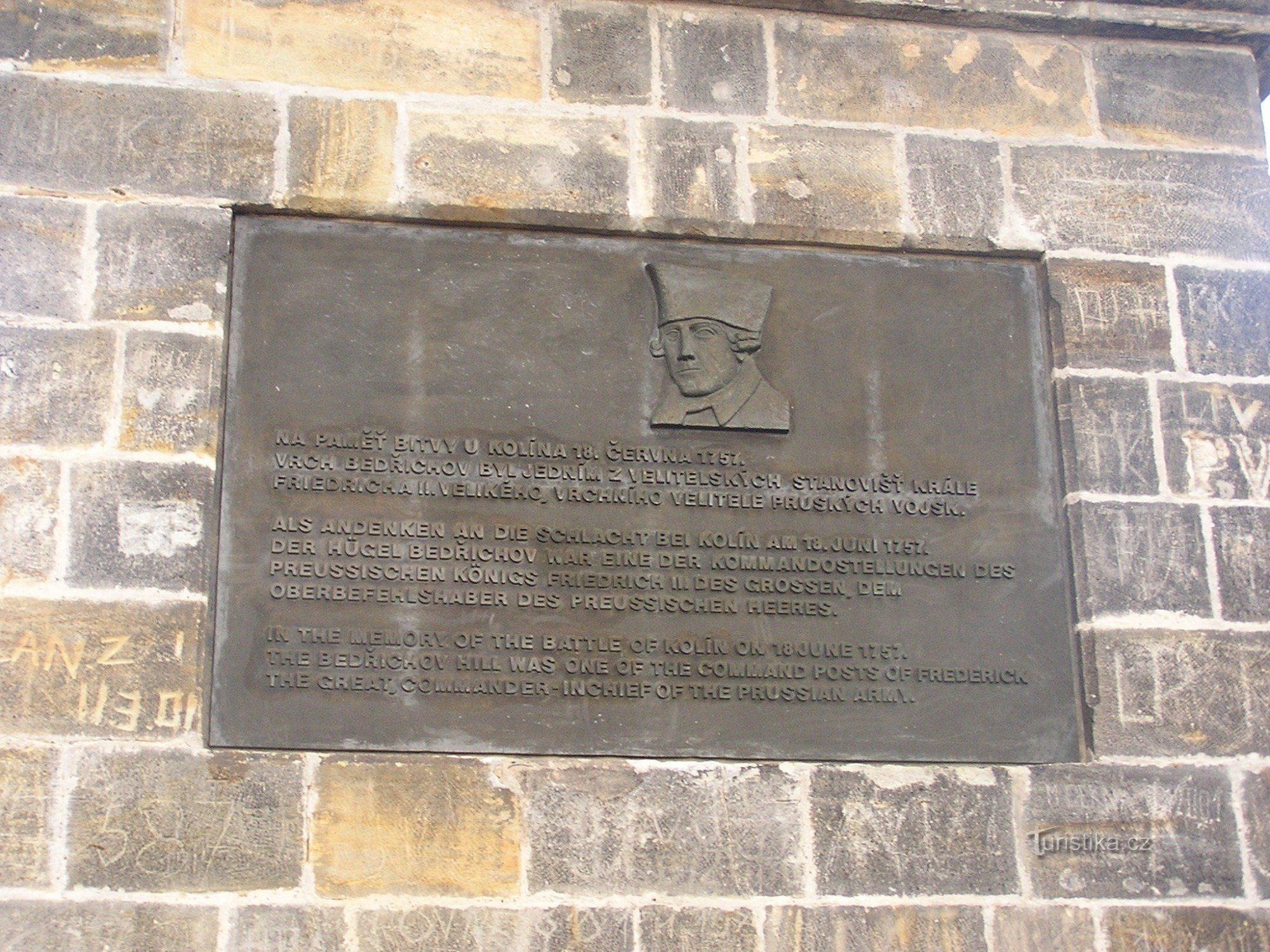 Memorial to the Battle of Kolín on Bedřichov Hill - memorial plaque - 4.12.2007/XNUMX/XNUMX