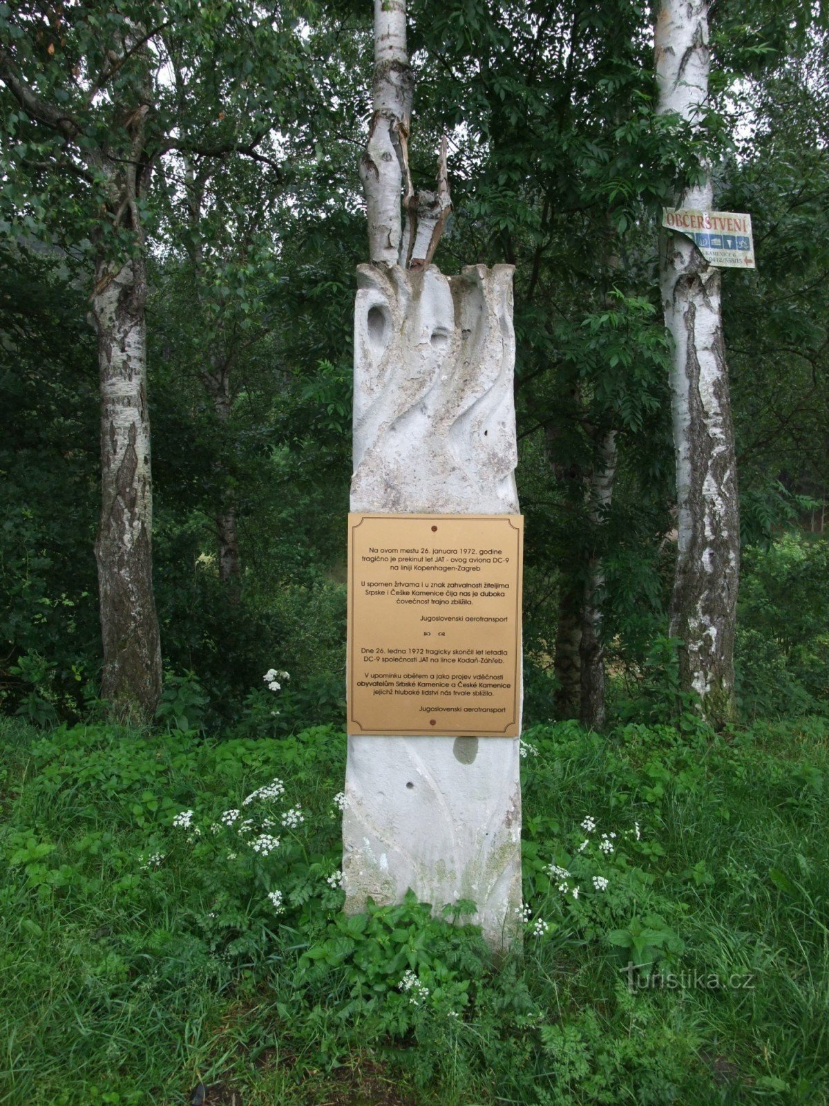 Památník havarovaného letadla u Srbské kamenice