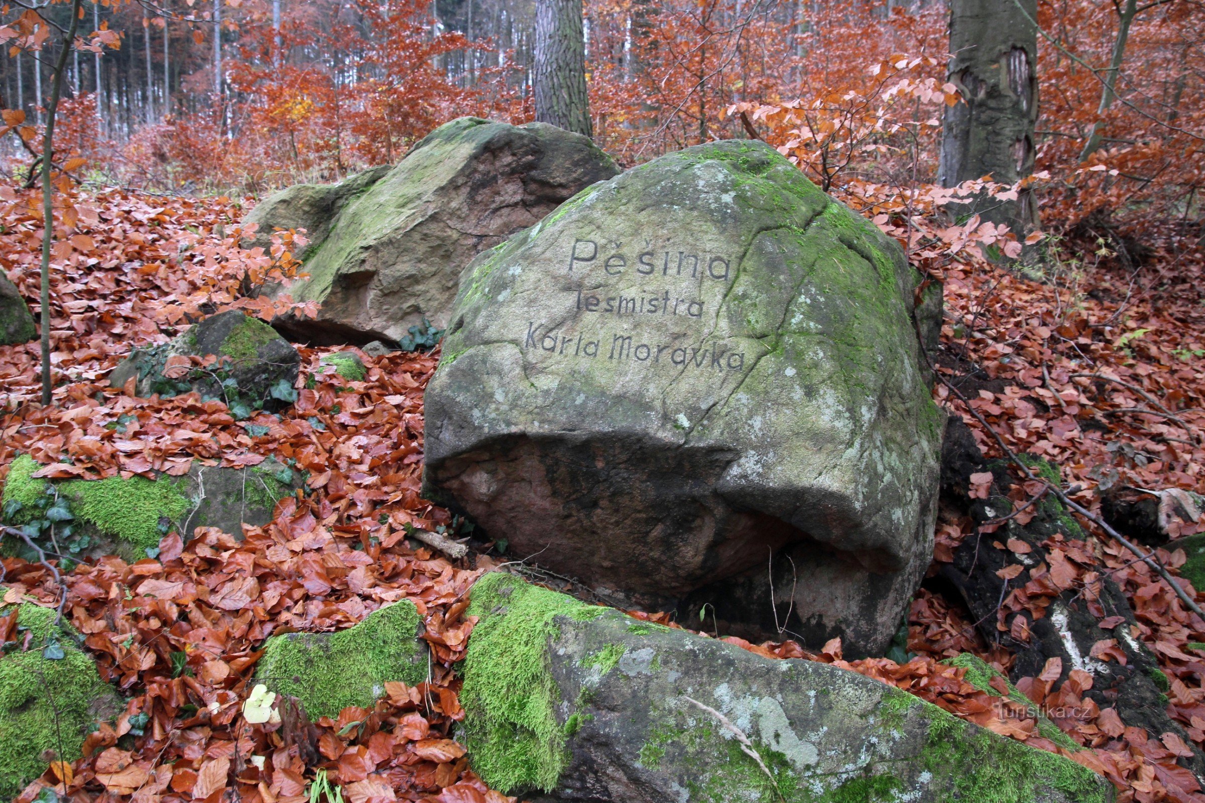 Monument to Karel Moravek on the trail