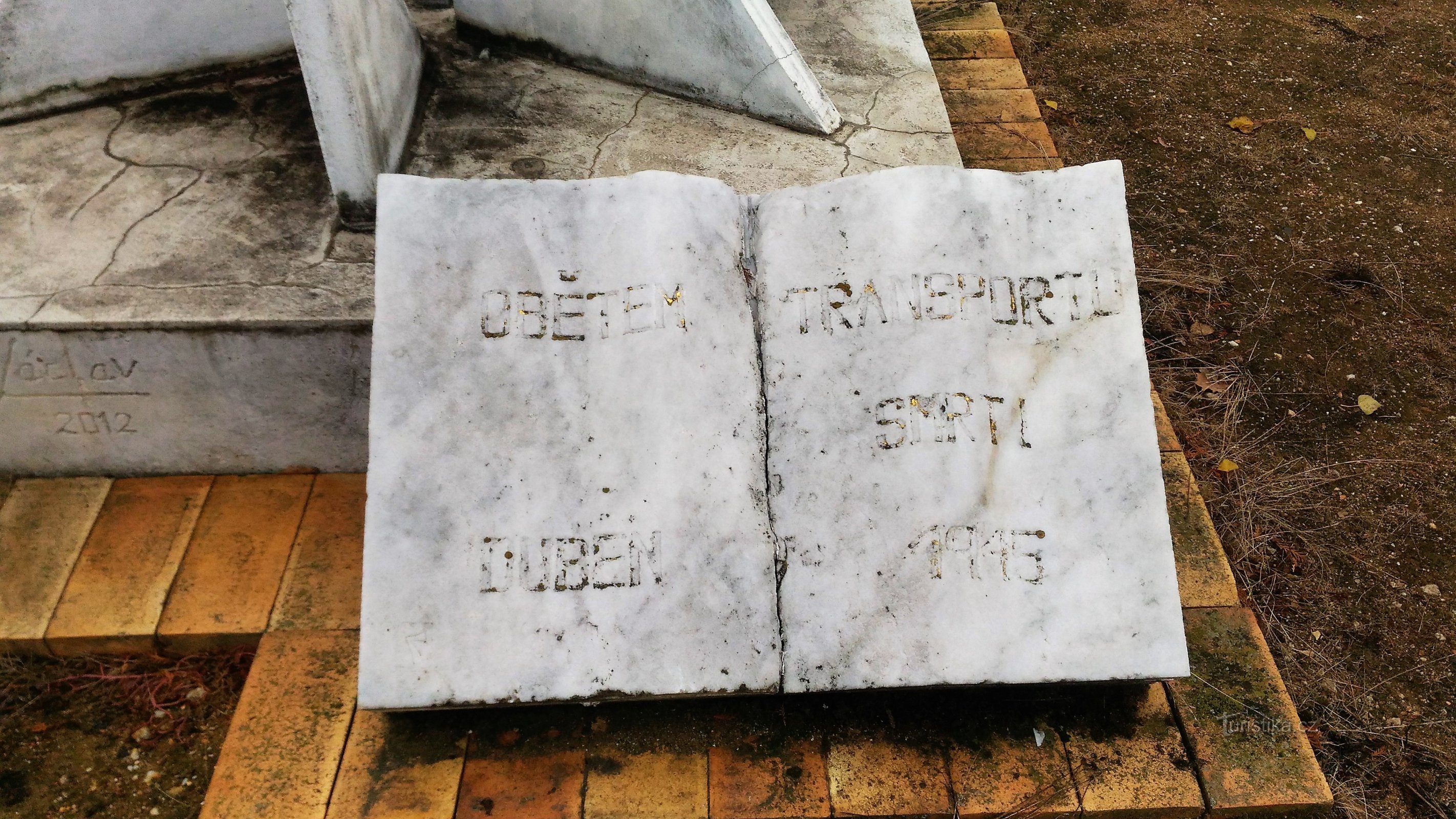 Memorial to the victims of death transports in Březno near Chomutov.