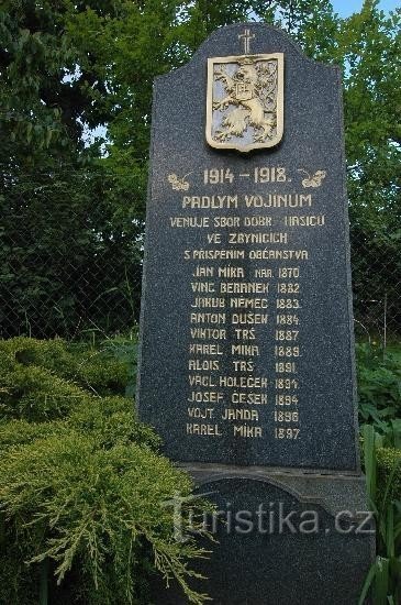 memorial to the victims: in Zbynice