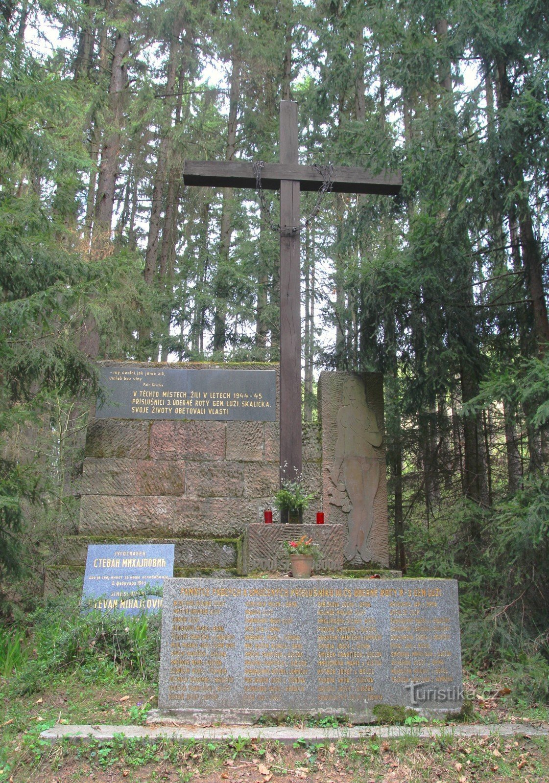 Emlékmű Luži tábornok sztrájk századának partizánjainak