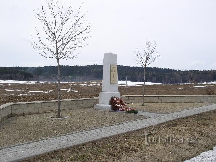 Memorial: The wreath at the memorial comes from commemorating the bicentenary of the battle in 2