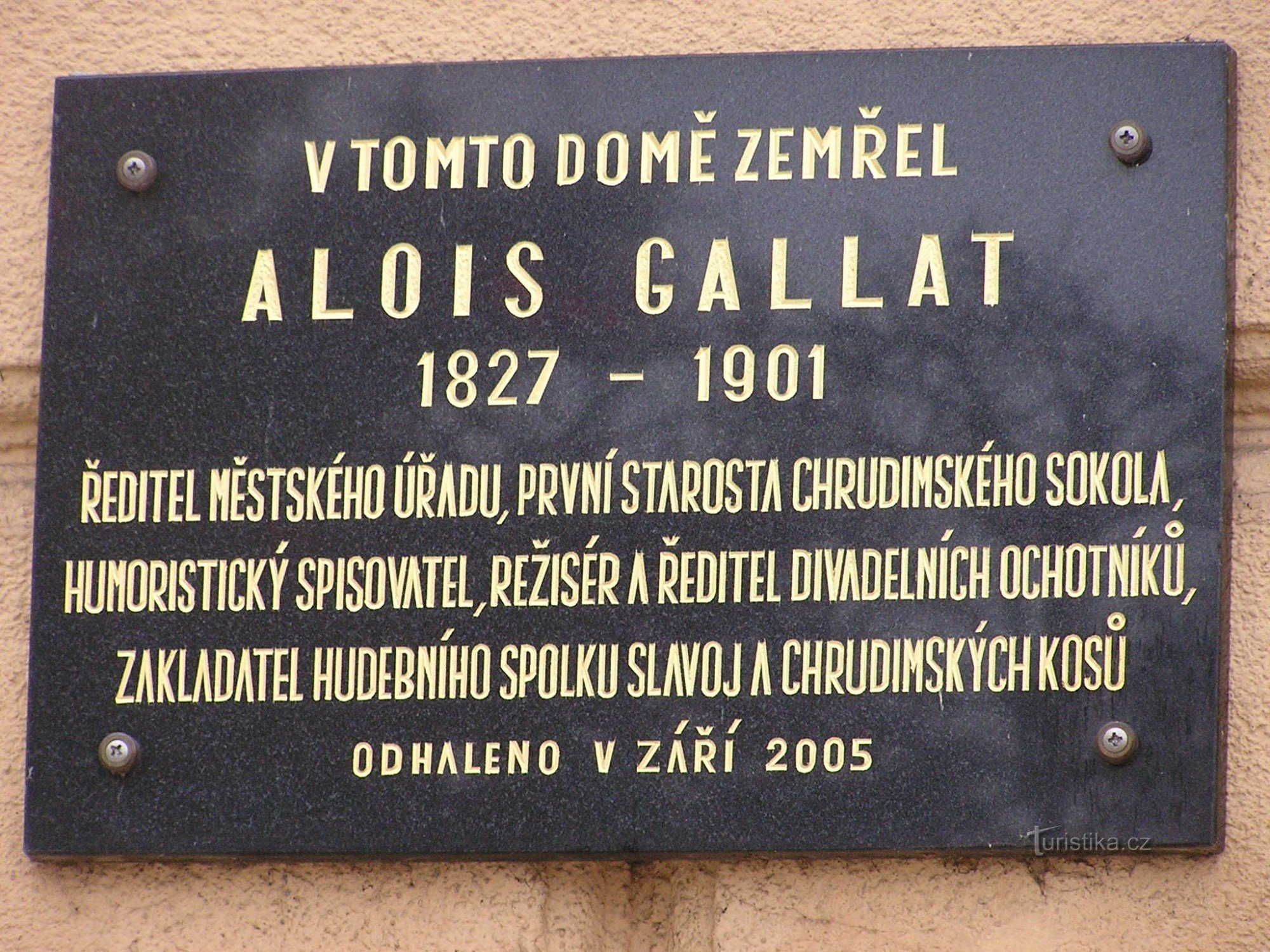 Plaque commémorative d'Aloïs Gallat