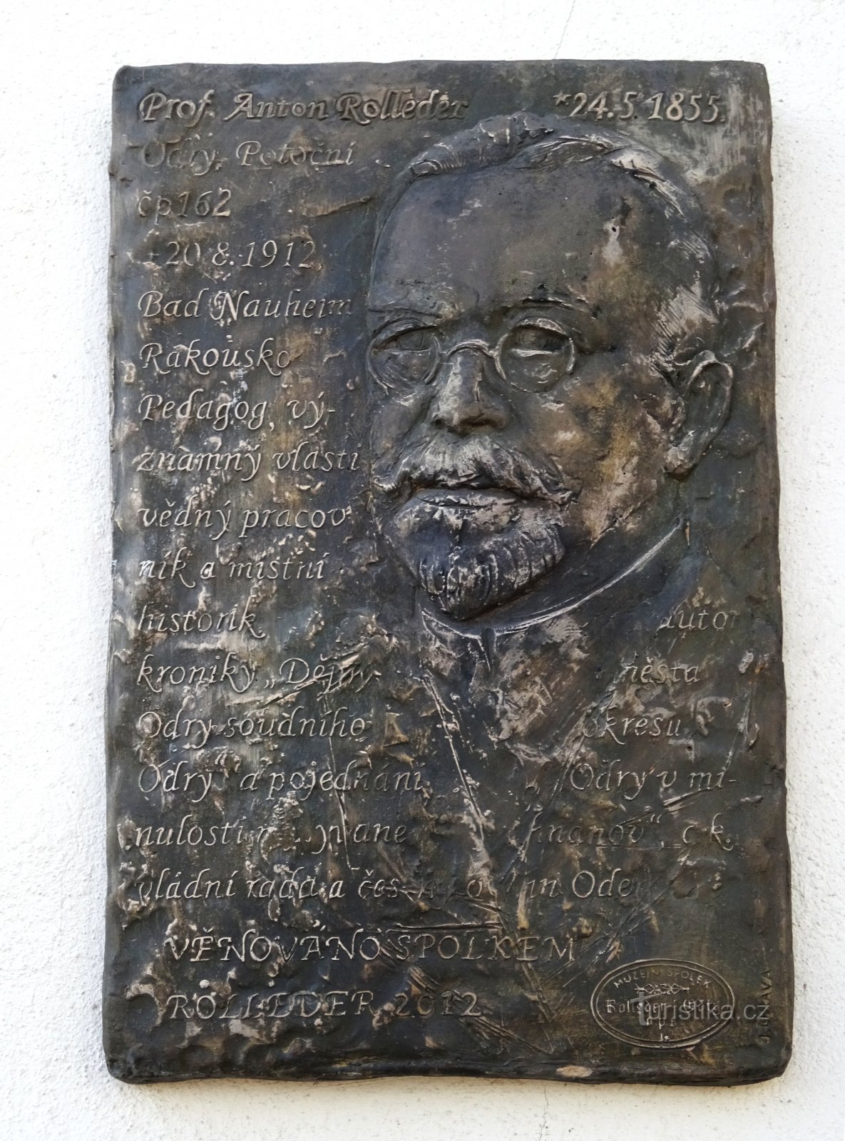 memorial plaque of Anton Rolleder