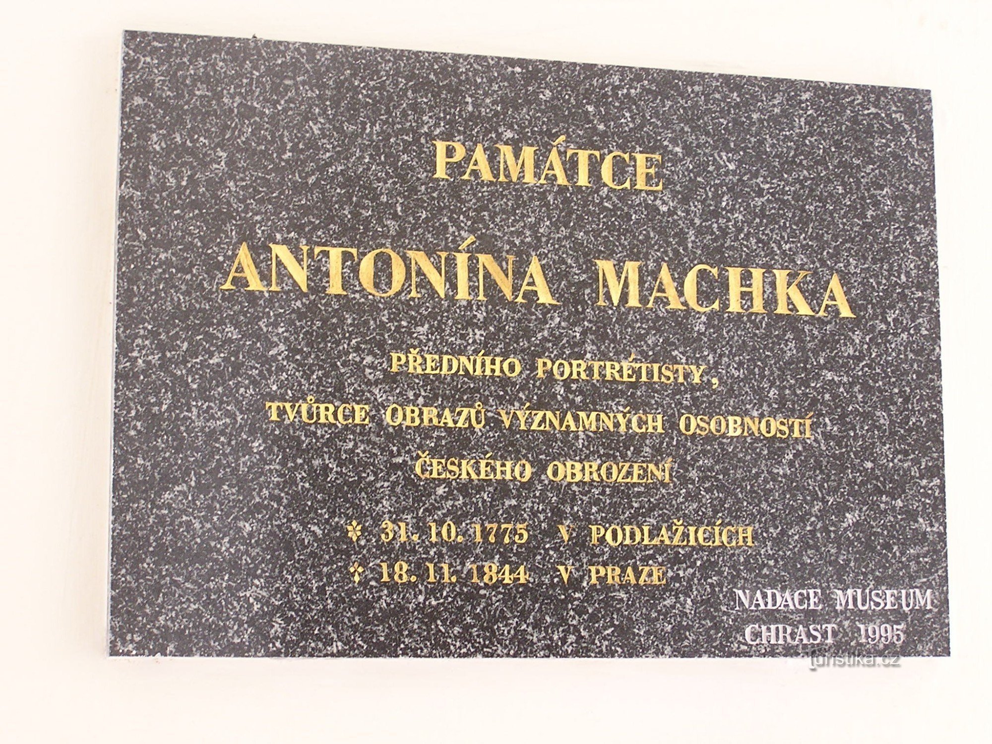 Antonín Machekin muistolaatta