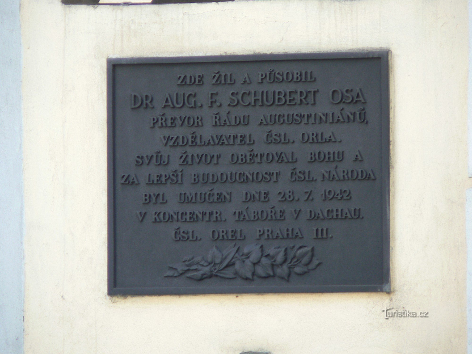 Placa memorial de Augustin Schubert