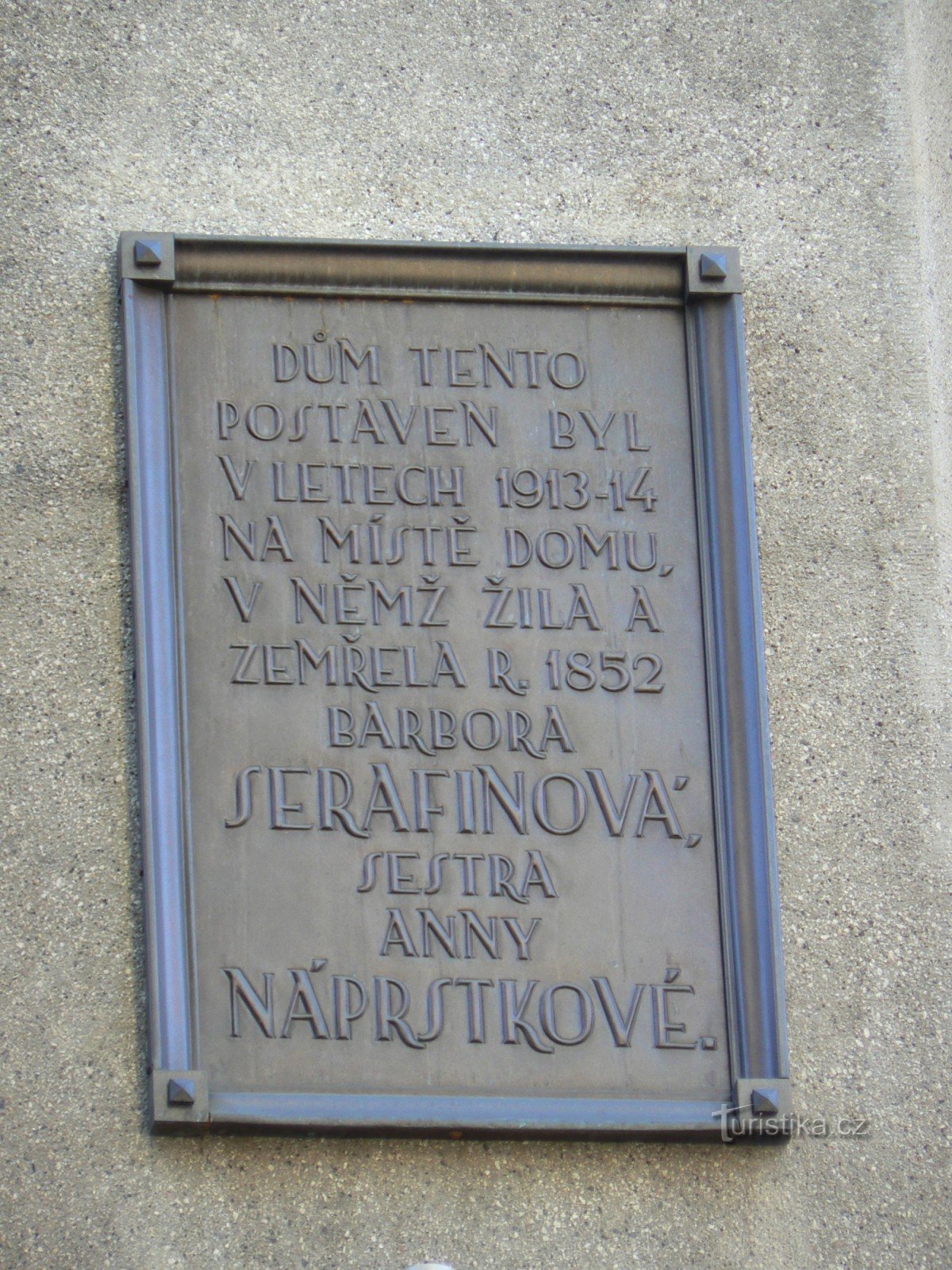 Placa comemorativa de Barbora Serafinová