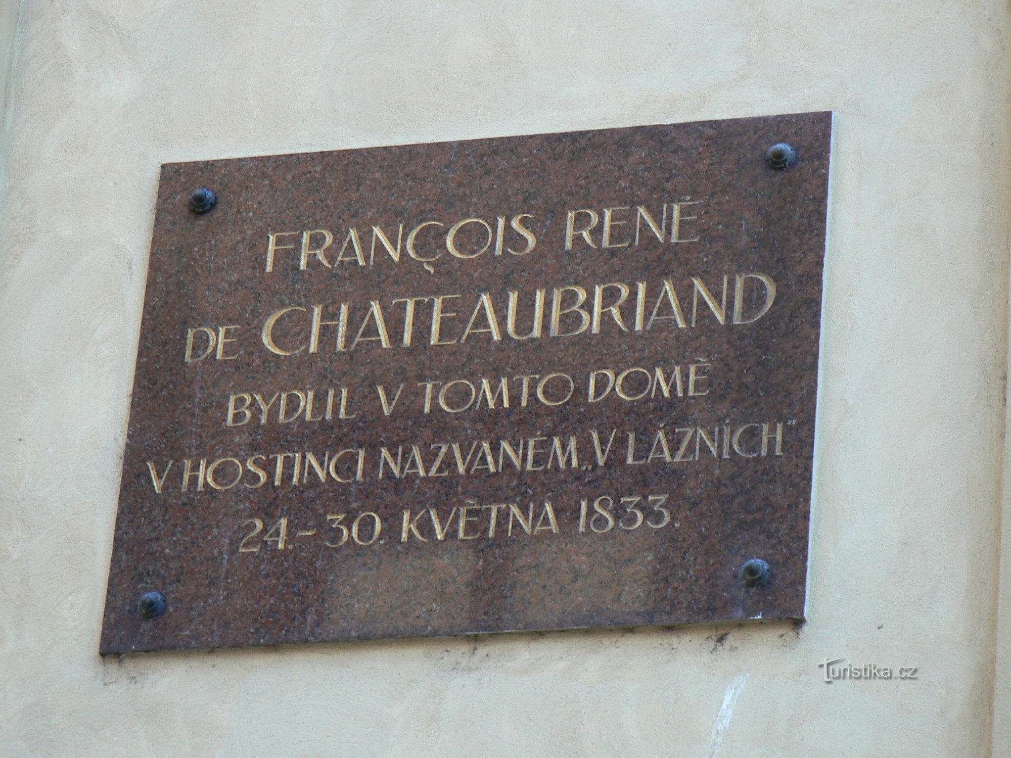 Placa comemorativa de Chateaubriand