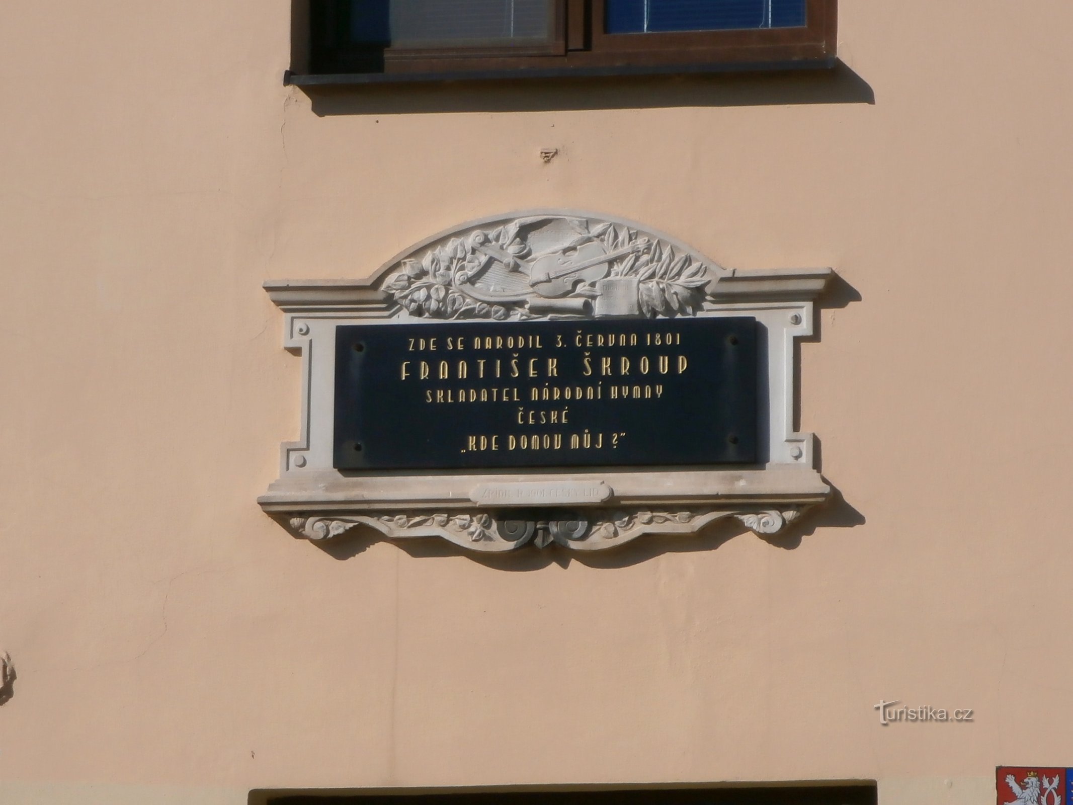 Mindeplade til František Škroup (Osice)