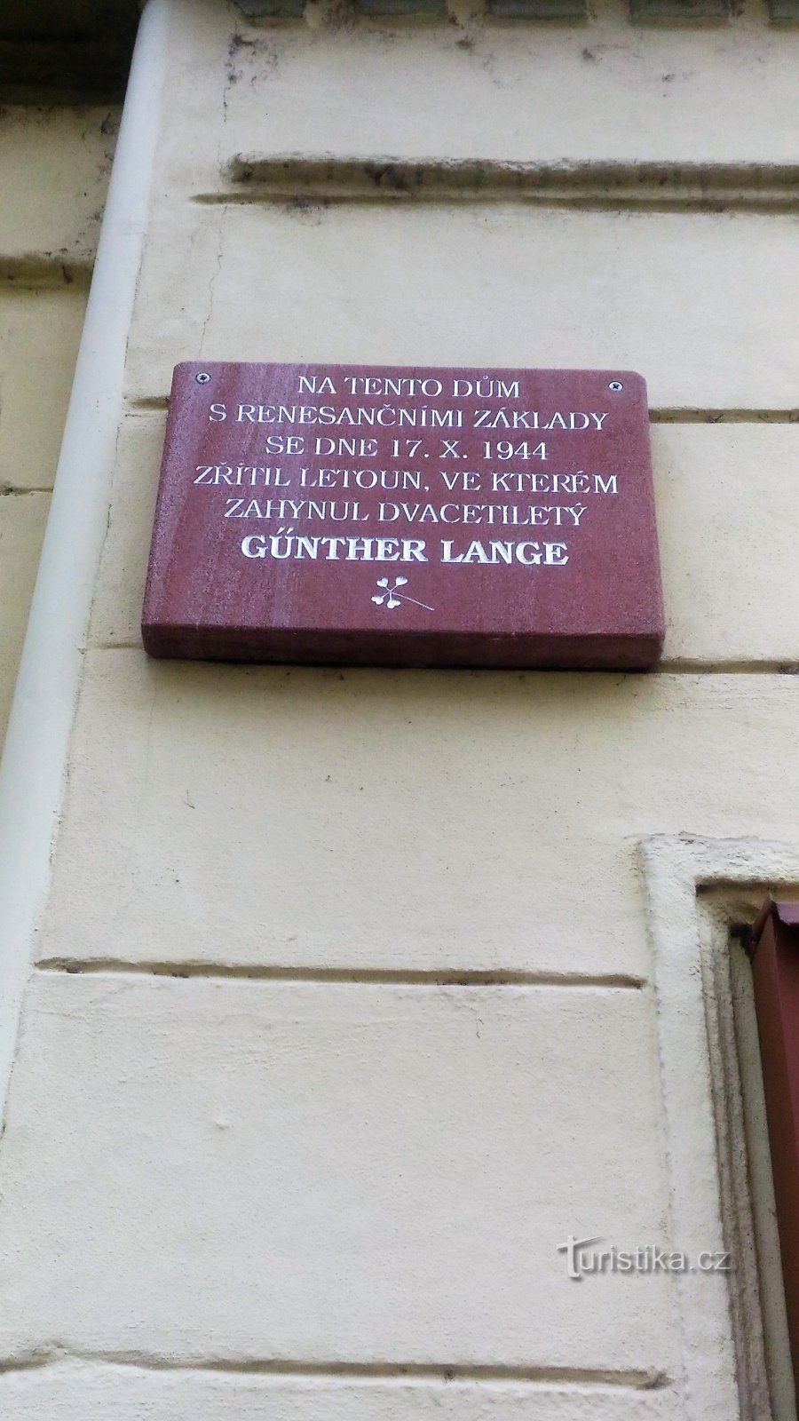 Plaque commémorative Günther Lange