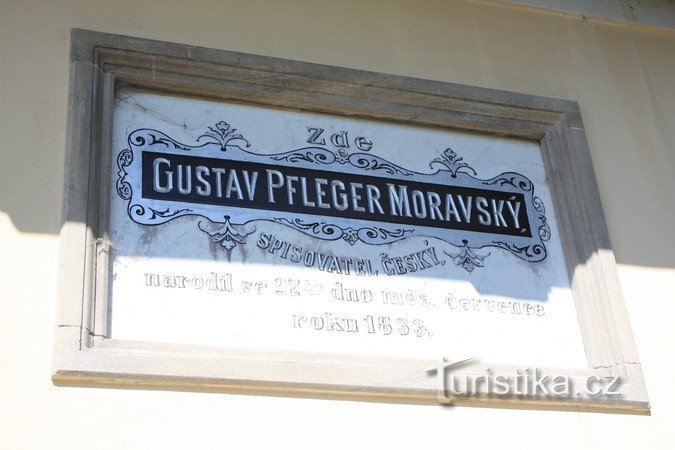 Gedenkplaat van Gustav Pfleger Moravský