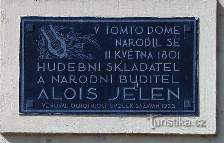 Commemorative plaque of music composer Alois Jelen