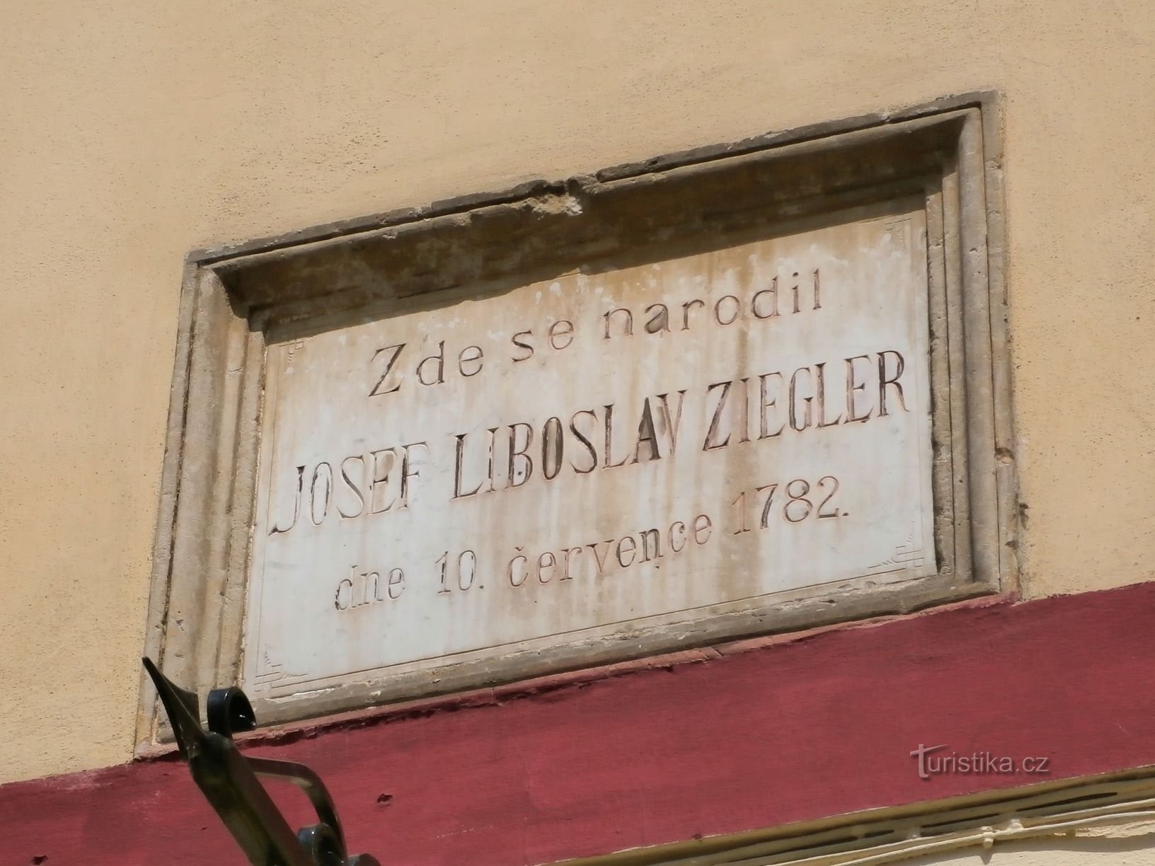 Gedenkplaat voor JL Ziegler (Hradec Králové, 17.7.2013)
