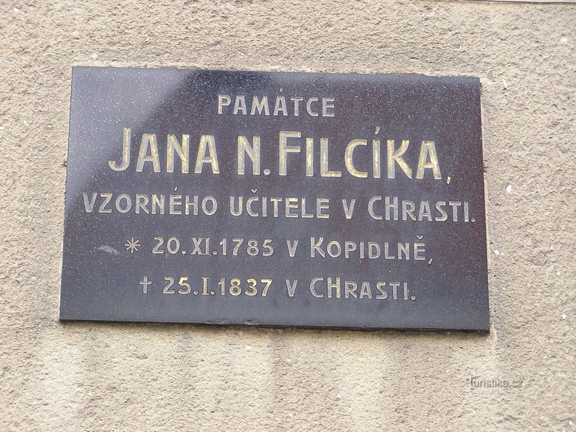 JN Filcík memorial plaque