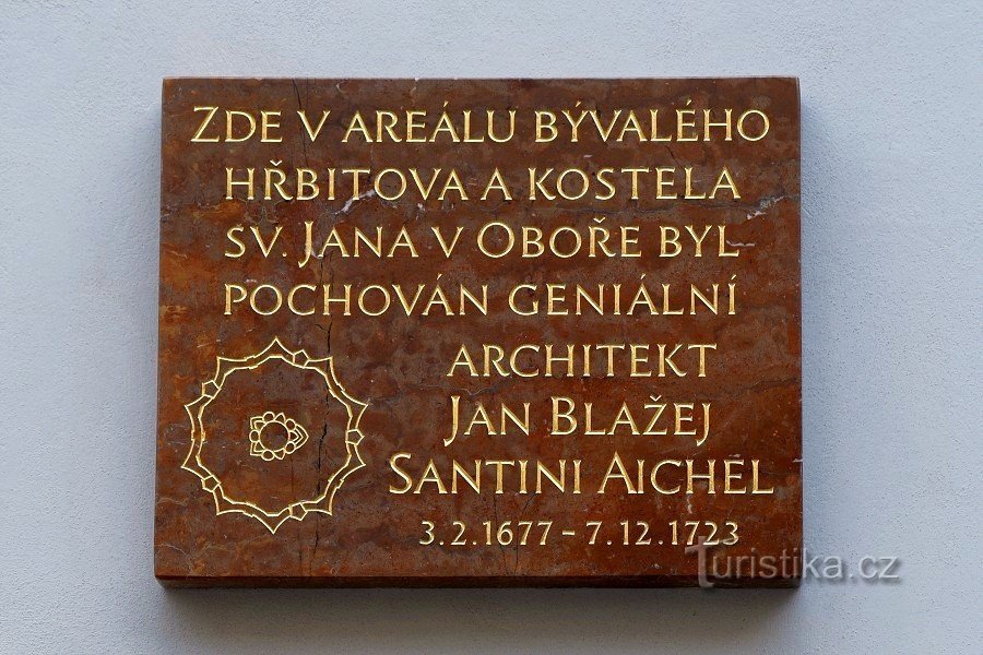Spominska plošča - Jan Blažej Santini Aichl