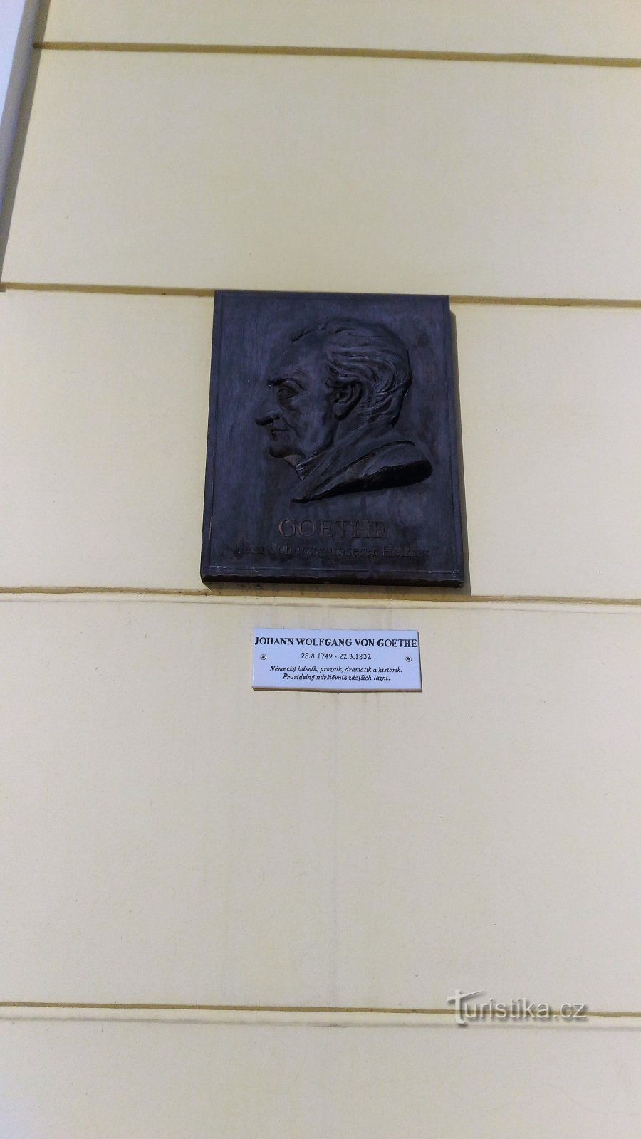 Commemorative plaque of Johann Wolfgang Goethe