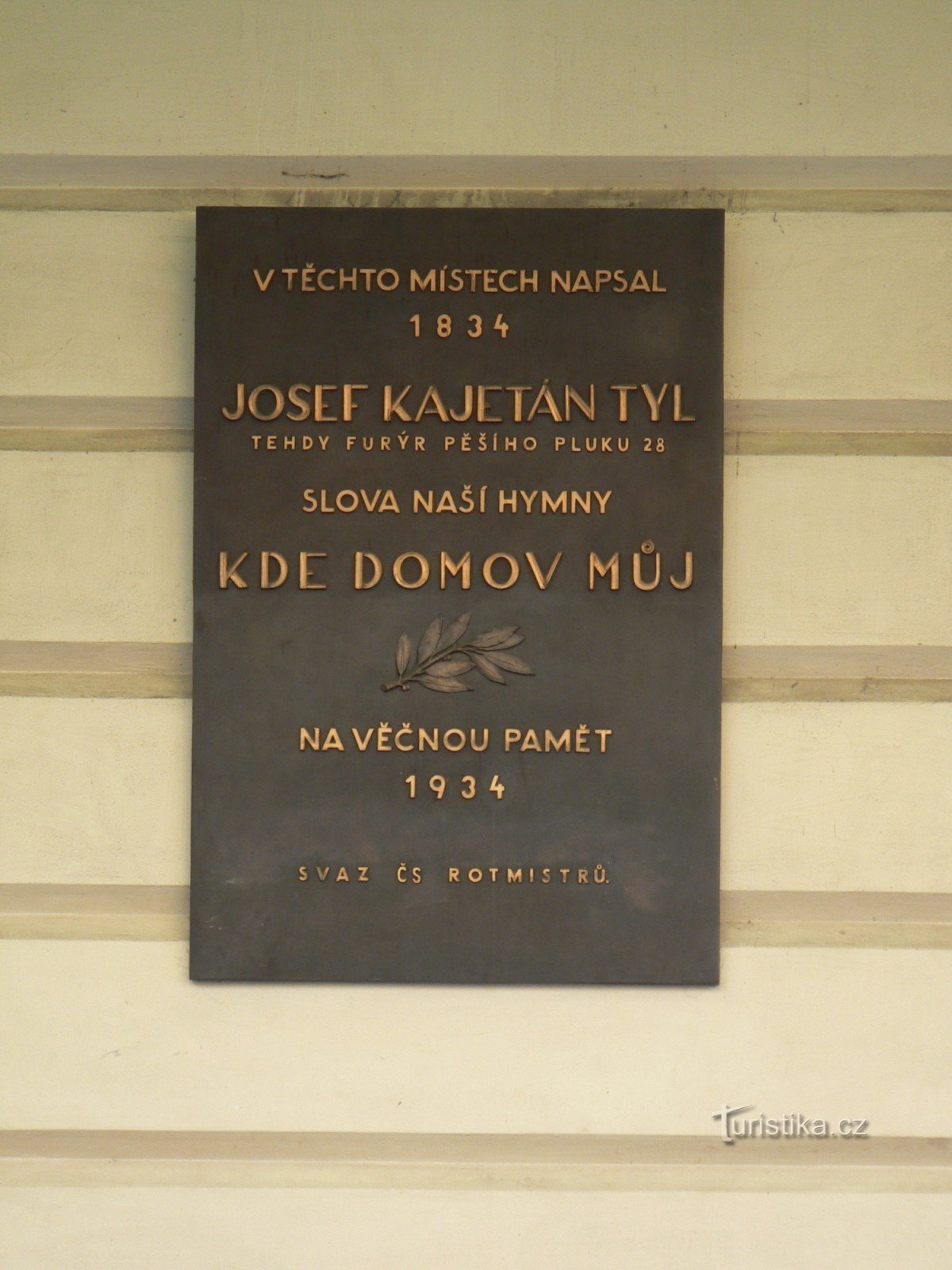 Tablica pamiątkowa Josefa Kajetána Tyl