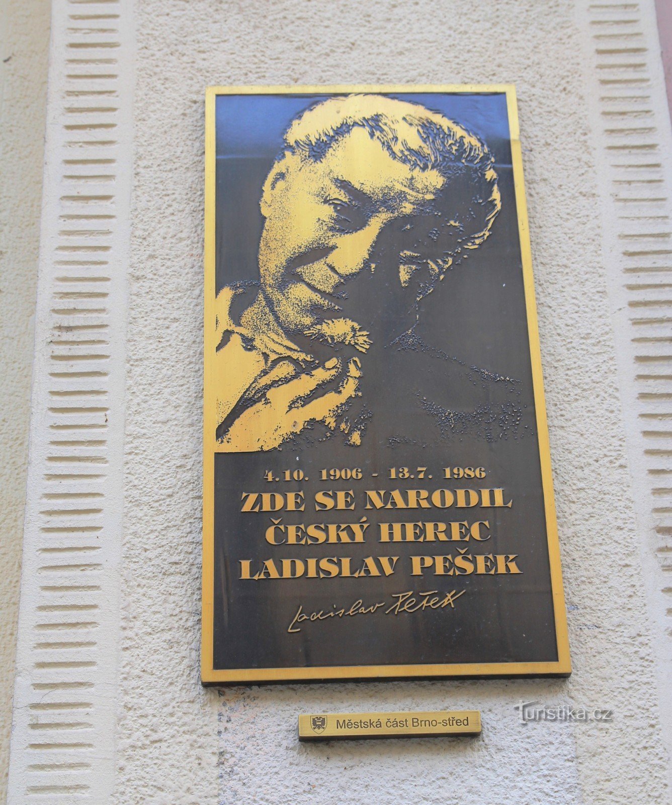 Memorial plaque of Ladislav Pešek