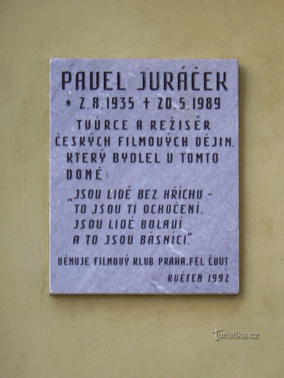 Tablica pamiątkowa Pavel Juráček