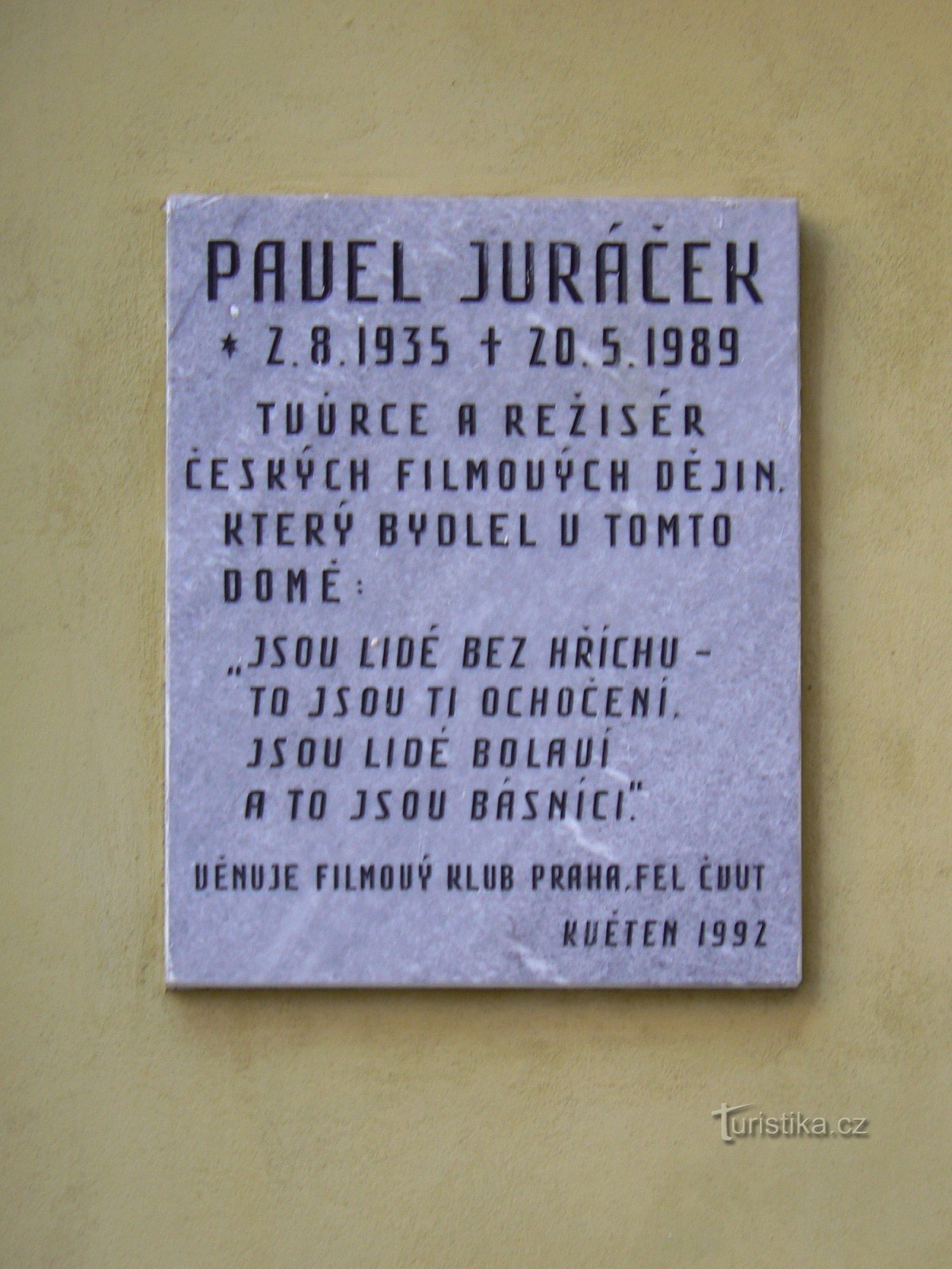 Minnesplakett Pavel Juráček