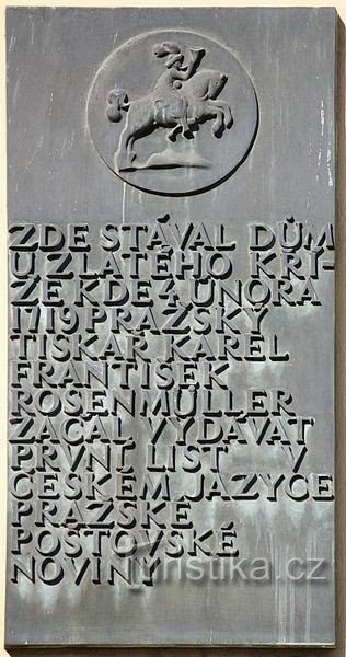 plaque commémorative du journal postal de Prague