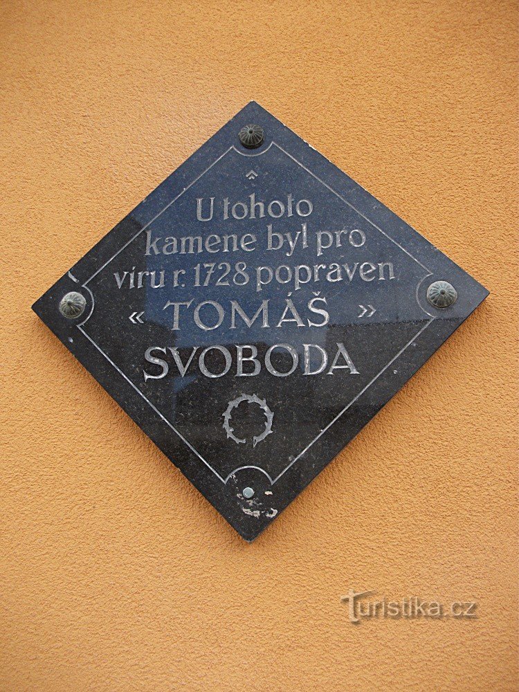 Gedenktafel von Tomáš Svoboda