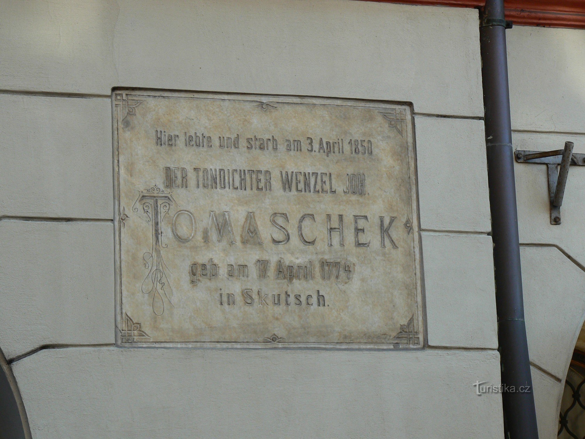 Placa comemorativa de VJTomášek - alemão