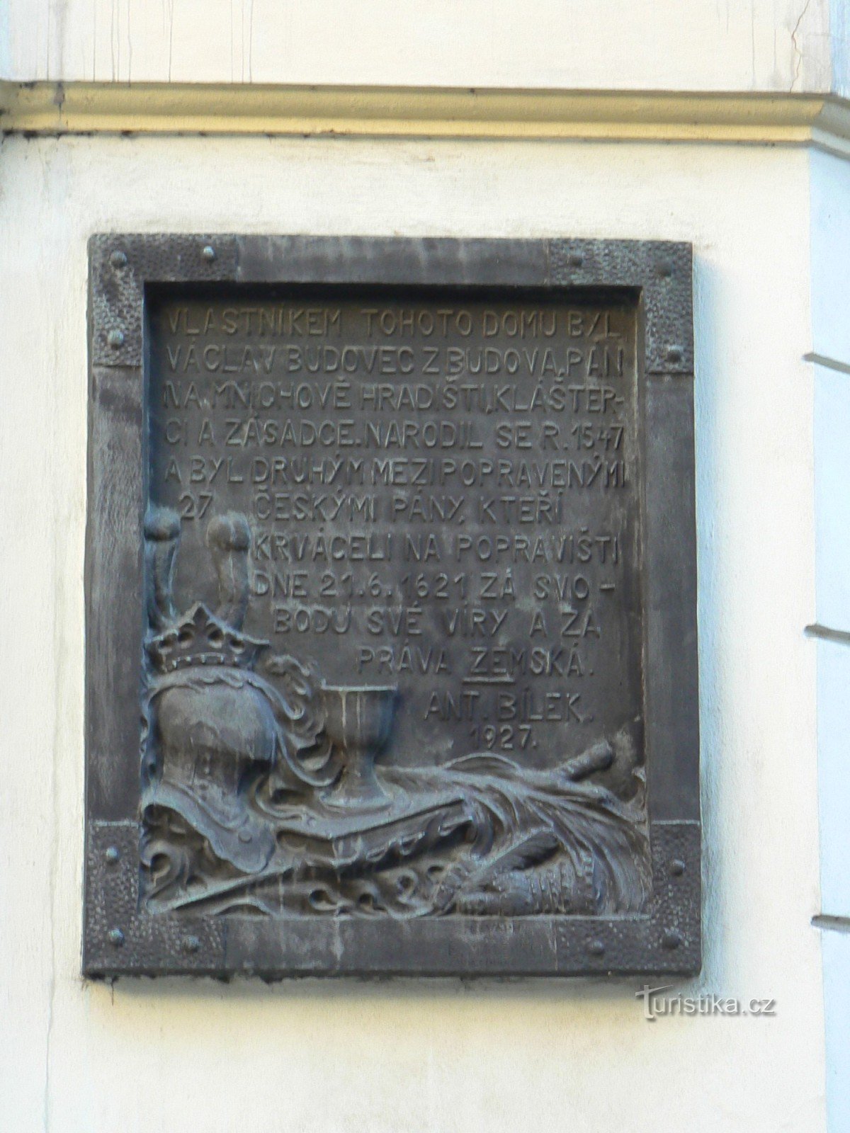 Αναμνηστική πλακέτα Václav Budovec από το Budov