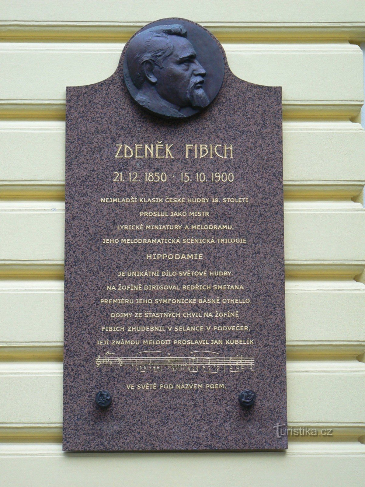 Placa comemorativa de Zdeněk Fibich