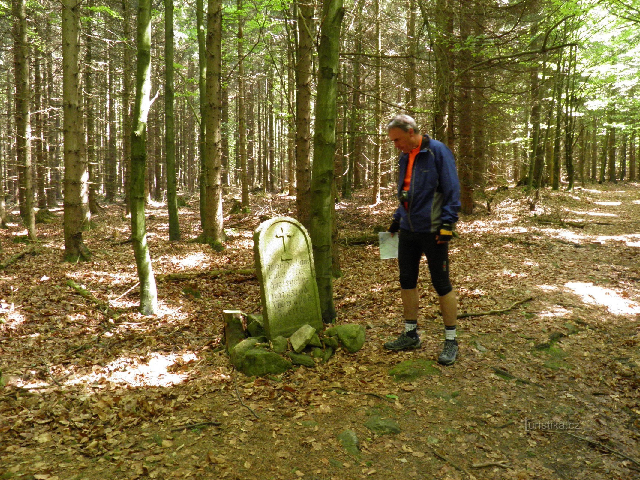 Memorial stone (Cross stone) on the educational trail of Otokar Březina