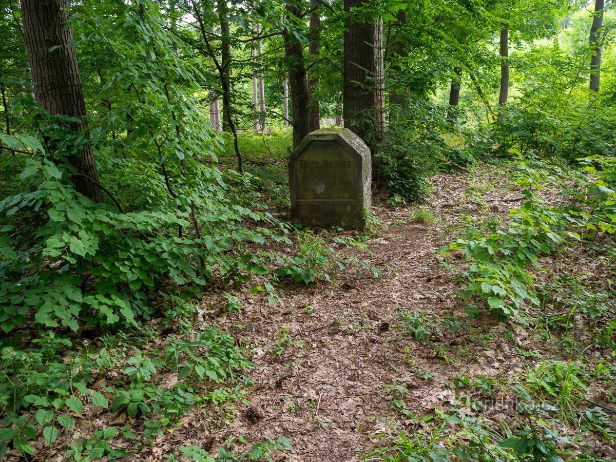 Memorial stone near Rychnov in Moravia