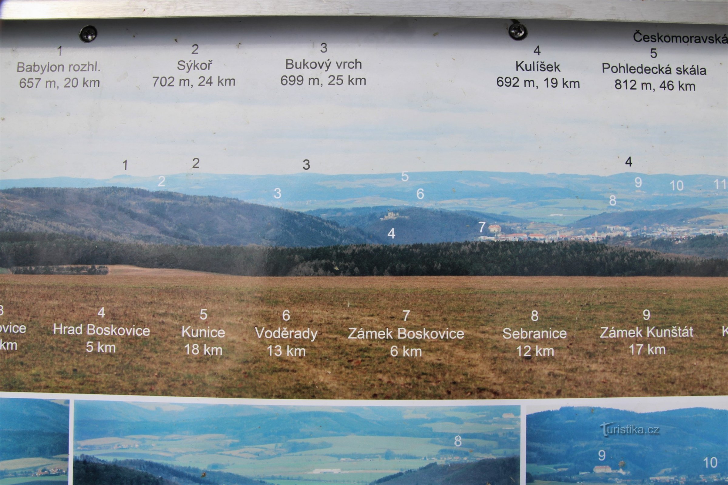 Tafel mit Panorama und Beschreibung