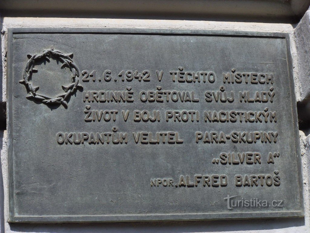 Pardubice - Targa commemorativa di Alfréd Bartoš