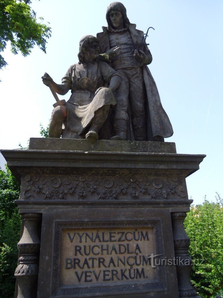 Pardubice - monument to the Veverk cousins