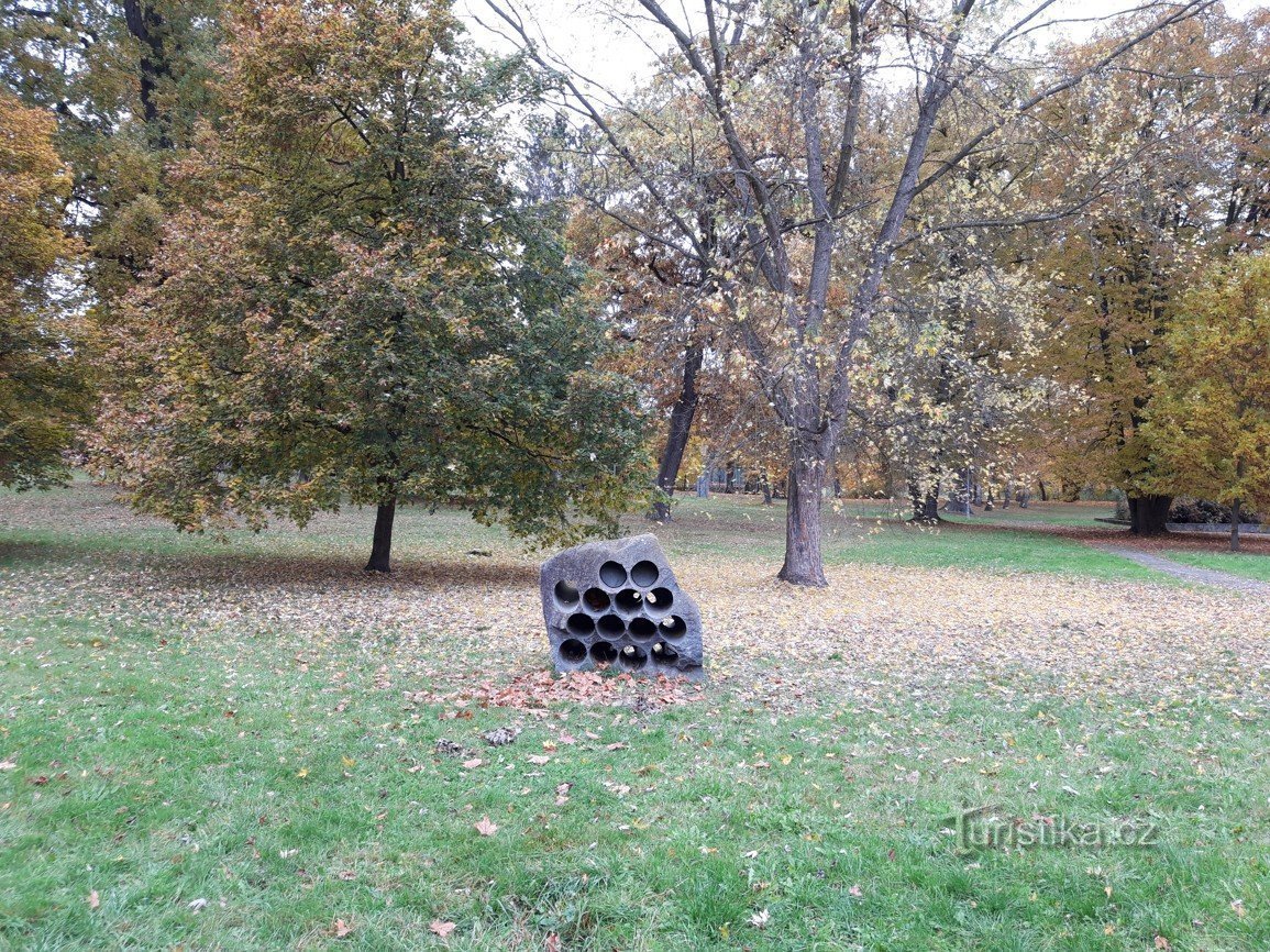 Bažantnice Park en geologische expositie in Milevsko